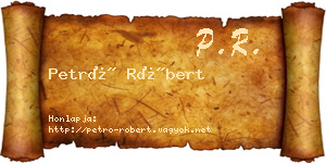 Petró Róbert névjegykártya