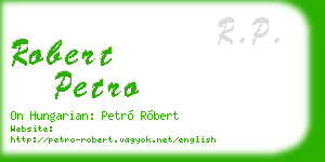 robert petro business card