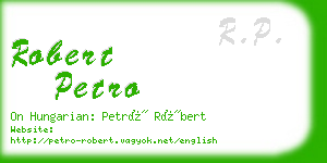 robert petro business card